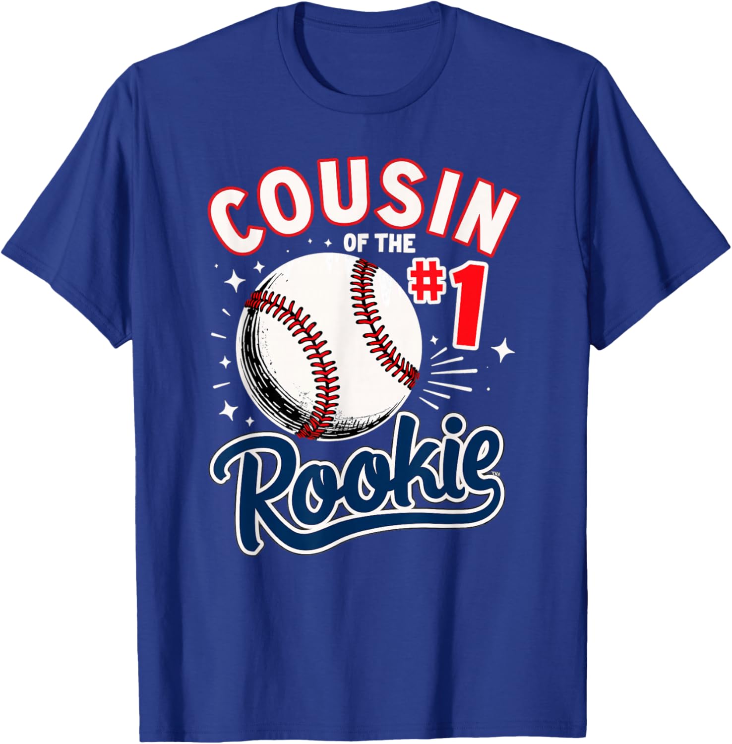Cousin Of Rookie 1st Birthday Boy Baseball T-Shirt - T-Shirt | Royal