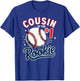Cousin Of Rookie 1st Birthday Boy Baseball T-Shirt - T-Shirt | Royal