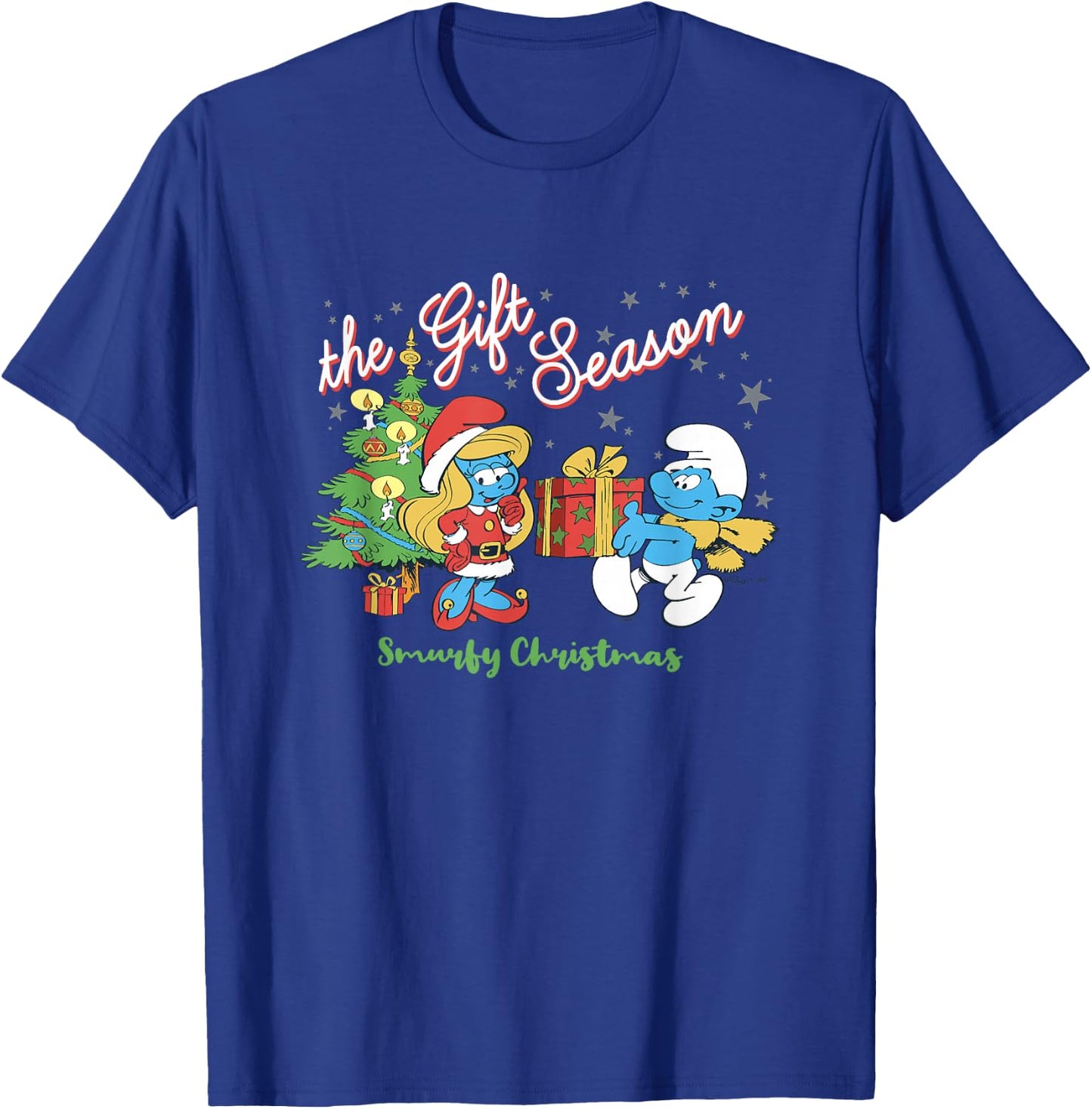 The Smurfs Christmas The Gift Season Smurfette & Jokey T-Shirt - T-Shirt | Royal