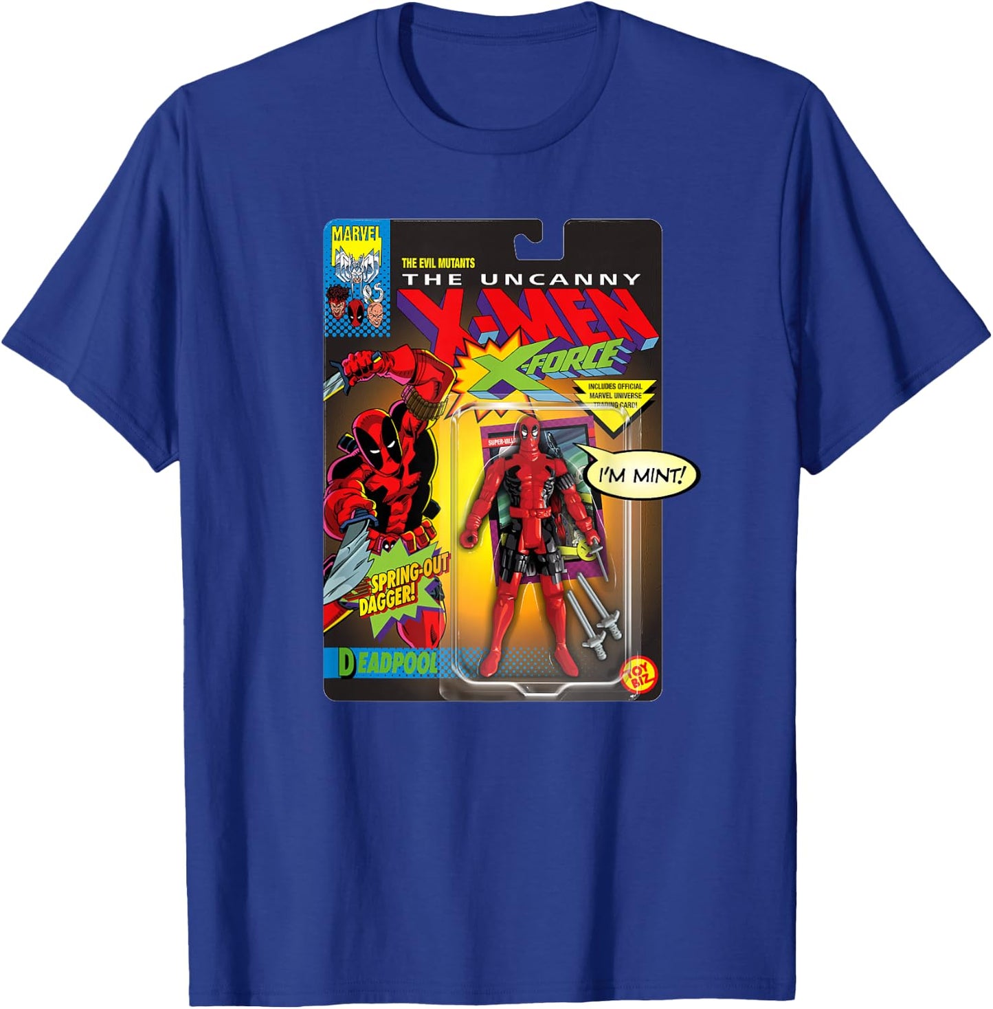 Marvel Deadpool X-Men Toy Figure T-Shirt - T-Shirt | Royal