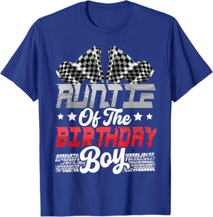 Race Car Auntie of The Birthday Boy Racing Family T-Shirt - T-Shirt | Royal