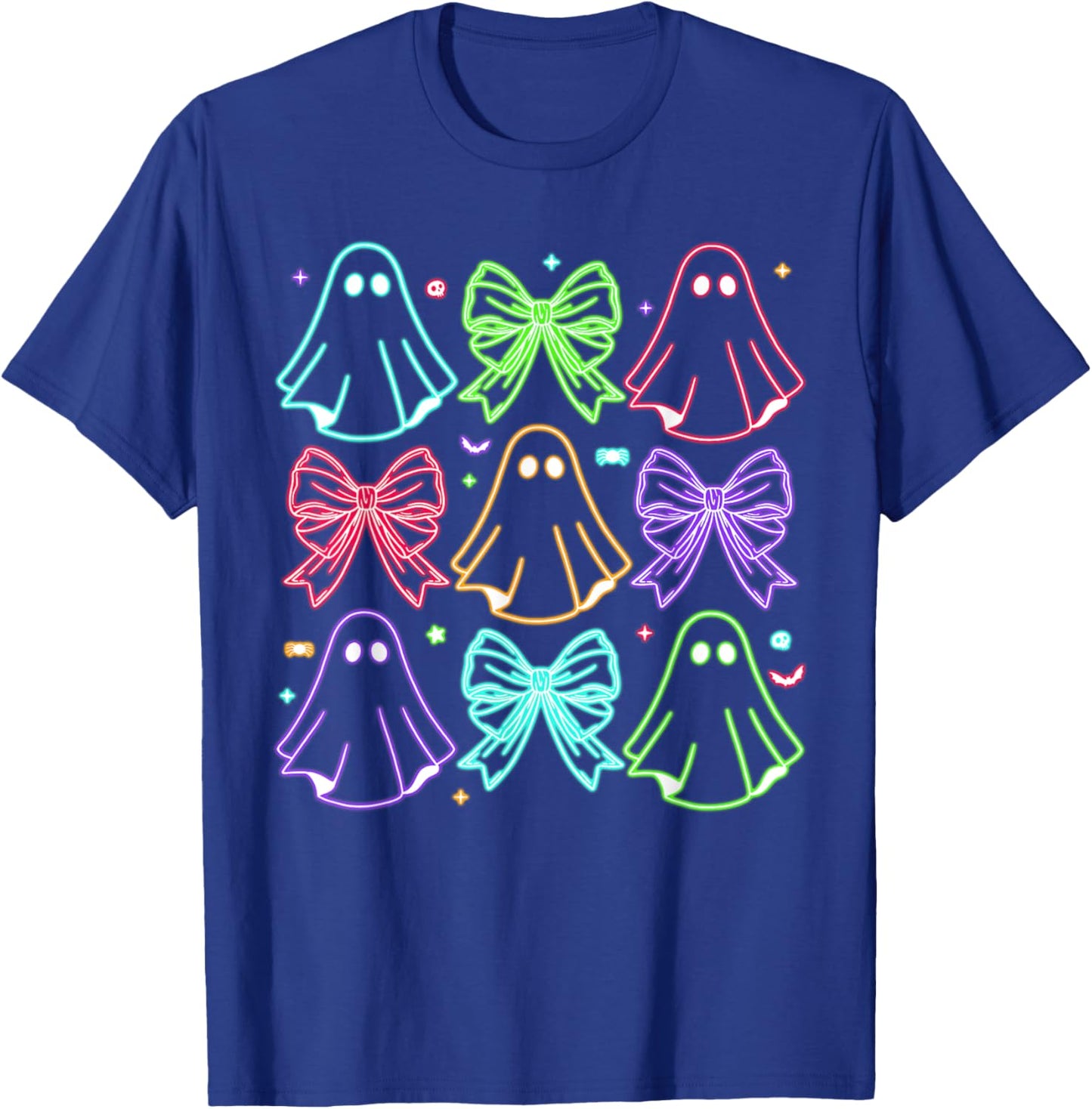 Funny Cute Boo Ghost Spooky Season Glow In Halloween Night T-Shirt - T-Shirt | Royal