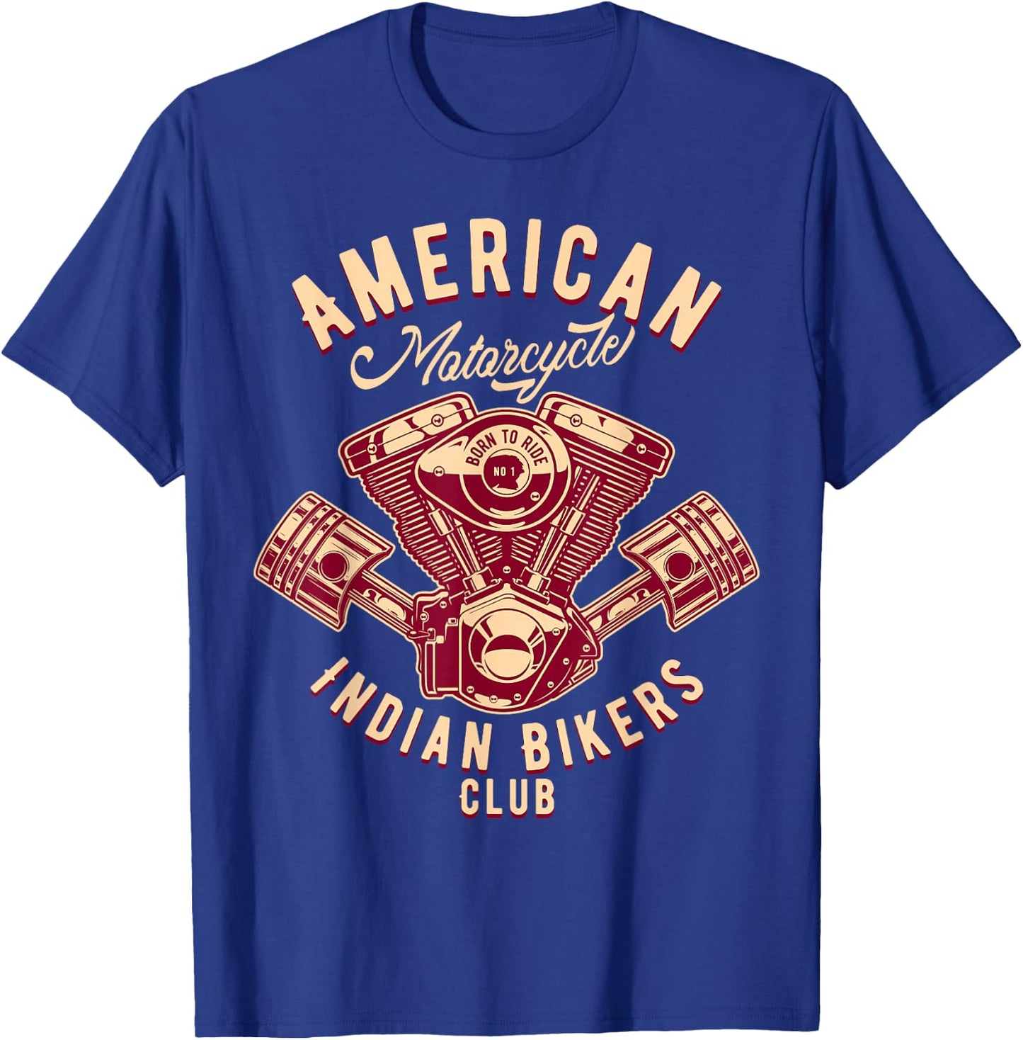 native American Motorcycle Indian Bikers Club T-Shirt - T-Shirt | Royal