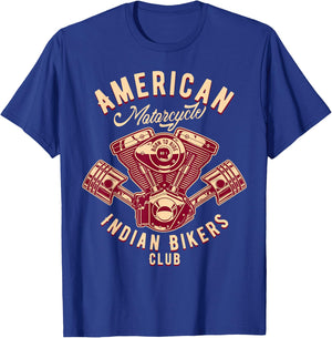 native American Motorcycle Indian Bikers Club T-Shirt - T-Shirt | Royal