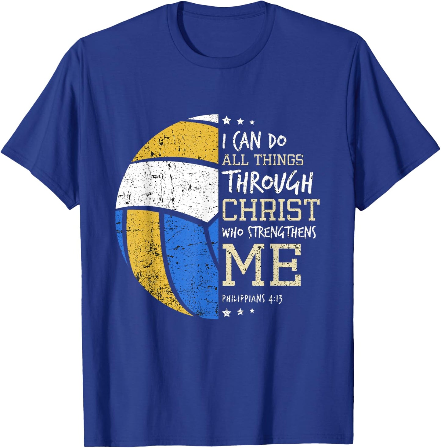 Philippians 4 13 I Can Do All Things Christian Volleyball T-Shirt - T-Shirt | Royal