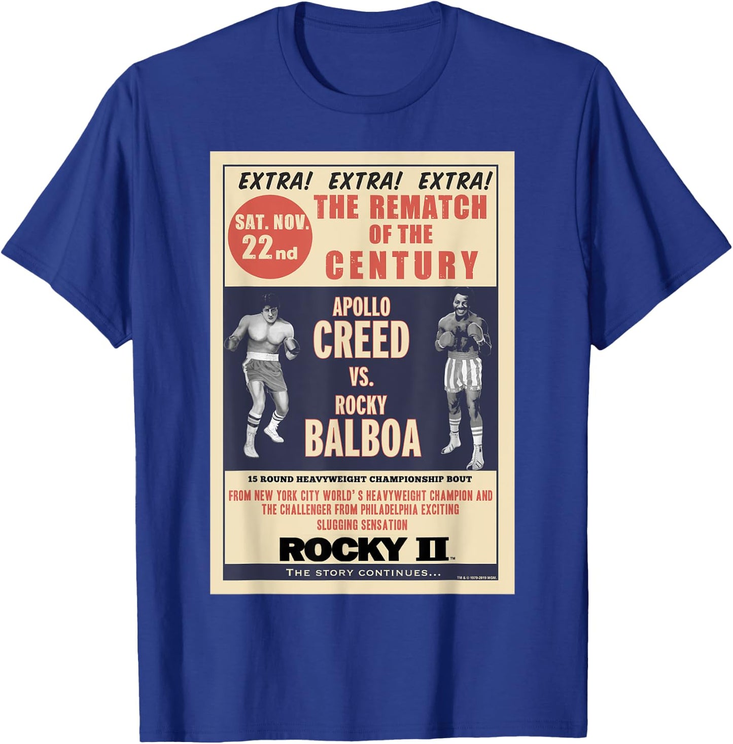 Rocky Creed Vs Balboa Rematch Of The Century Poster T-Shirt - T-Shirt | Royal