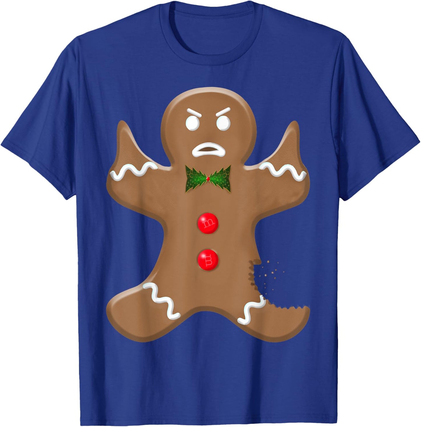 Angry Holiday Gingerman Cookie Giving the Finger Christmas T-Shirt - T-Shirt | Royal