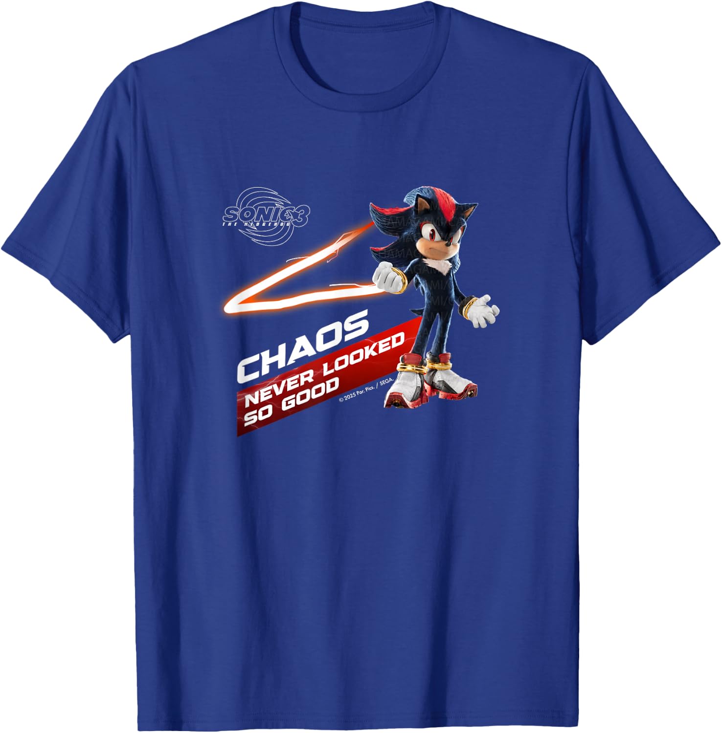 Sonic the Hedgehog 3 - Shadow "Chaos Never Looked So Good" T-Shirt - T-Shirt | Royal
