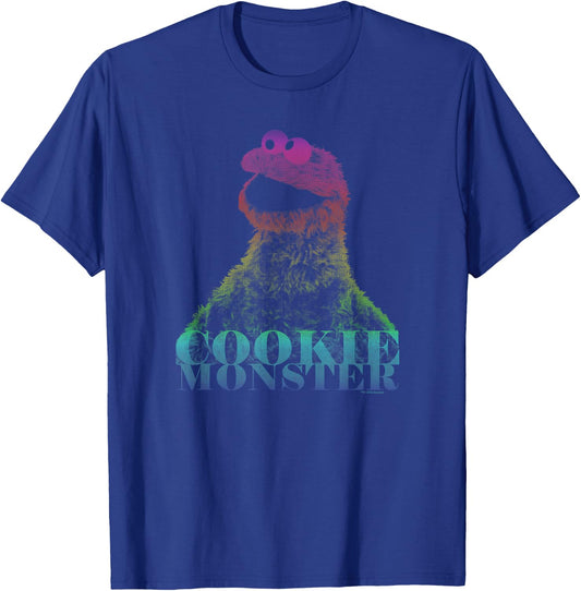 Sesame Street Cookie Monster Halftone T-Shirt - T-Shirt | Royal