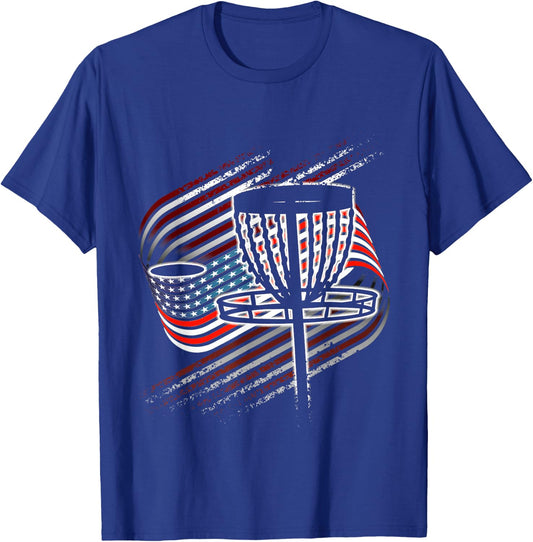 Disc Golf Vintage American Flag 4th Of July T-Shirt - T-Shirt | Royal