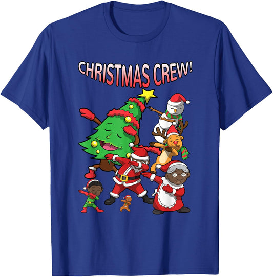 Black Cool Santa Claus African American Christmas Crew Dabs T-Shirt - T-Shirt | Royal