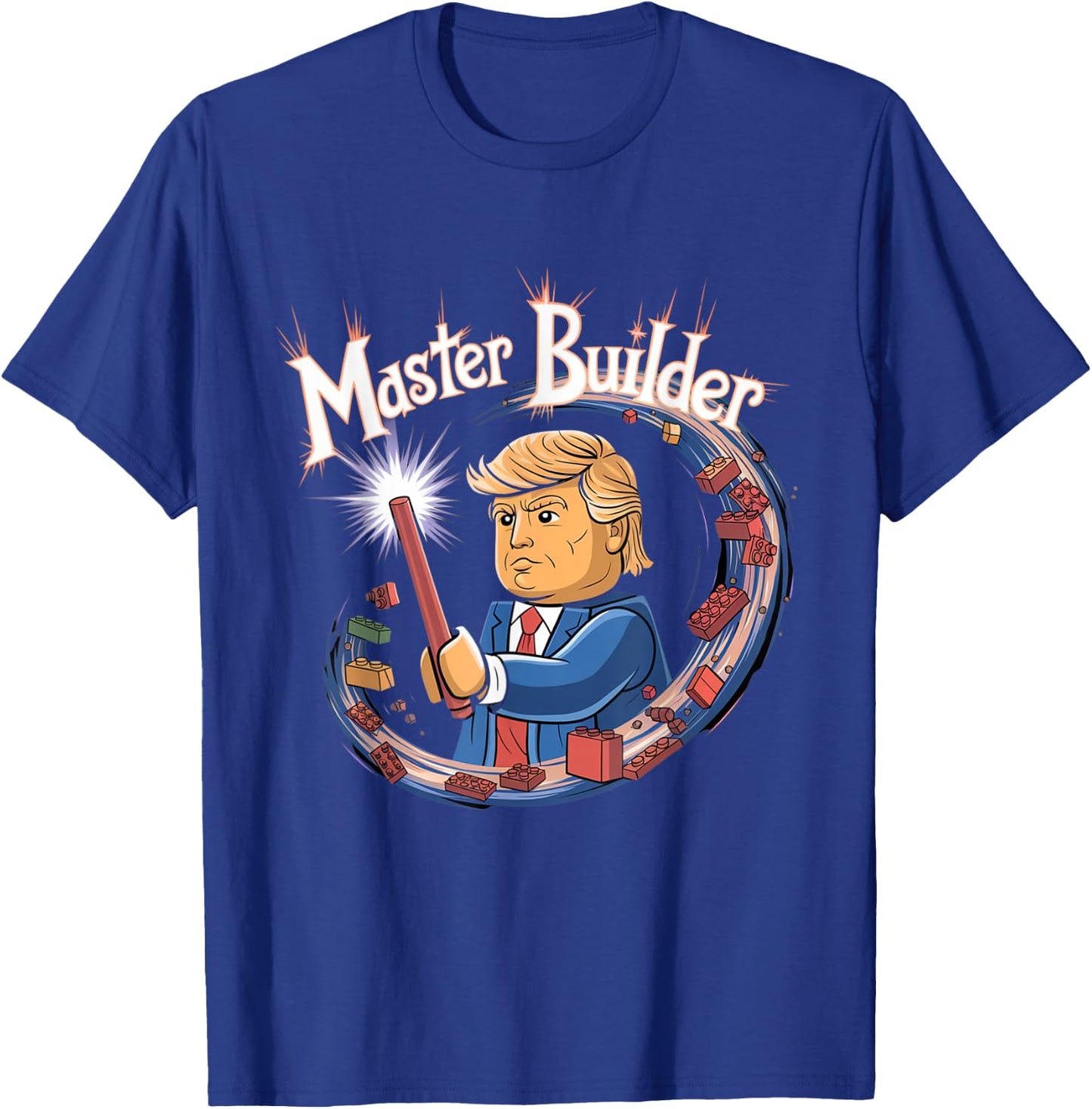 Funny Trump Master Builder Building Blocks Gift T-Shirt - T-Shirt | Royal