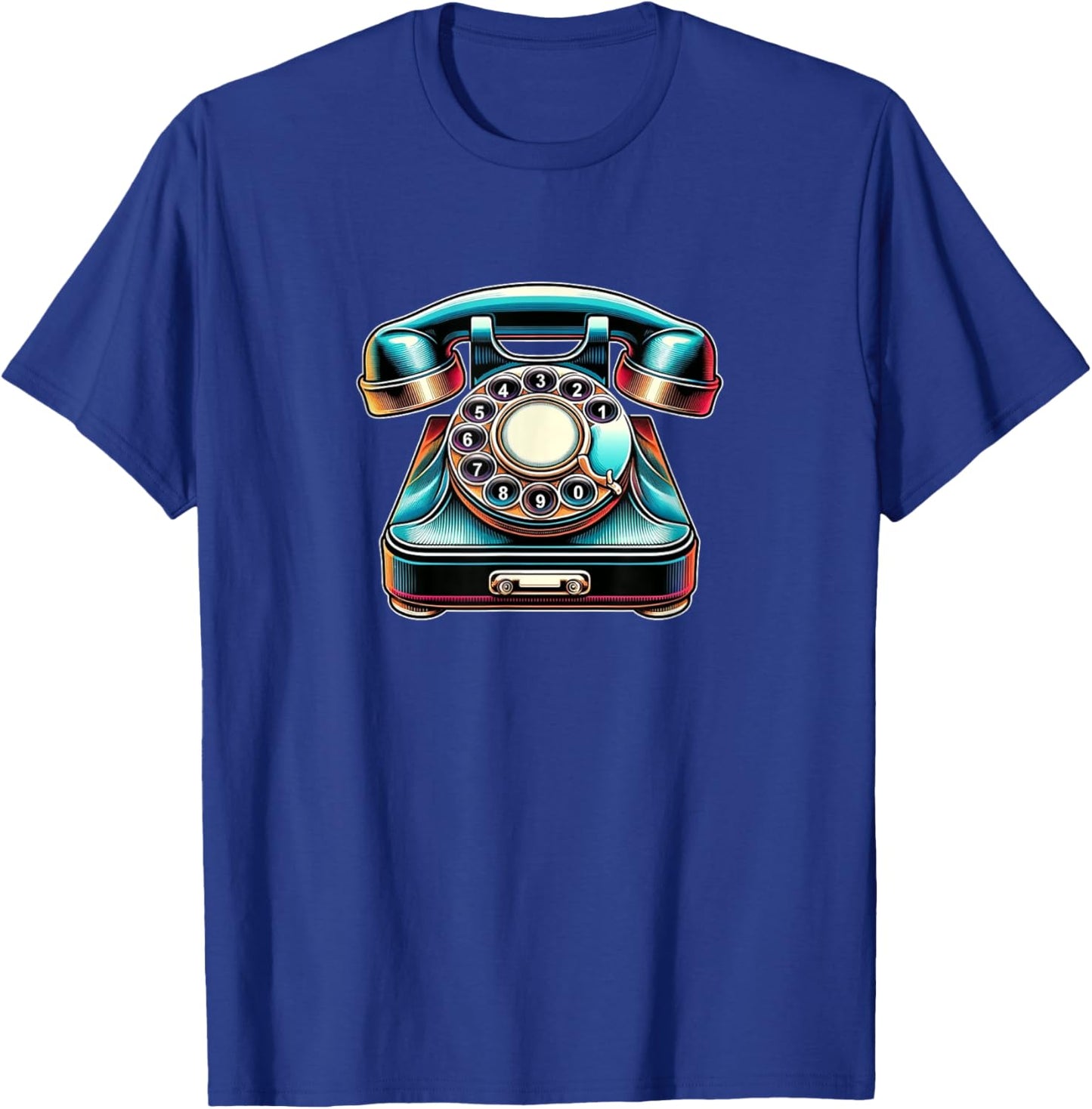 Rotary Dial Phone - Old Fashion Telephone T-Shirt - T-Shirt | Royal