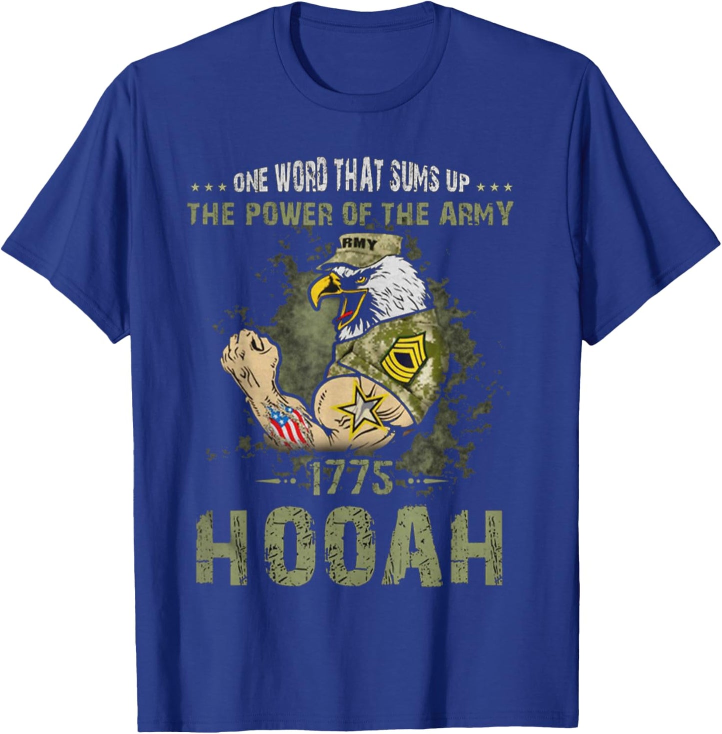 Power of the Army Shirt Hooah Veteran Pride Military Gift T-Shirt - T-Shirt | Royal
