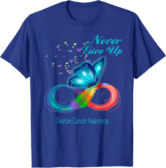 Butterfly Ovarian Cancer Awareness T-Shirt - T-Shirt | Royal