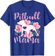 Pitbull Mama Pink Flowers Cute Pit Bull Lover Pitbulls Mom T-Shirt - T-Shirt | Royal
