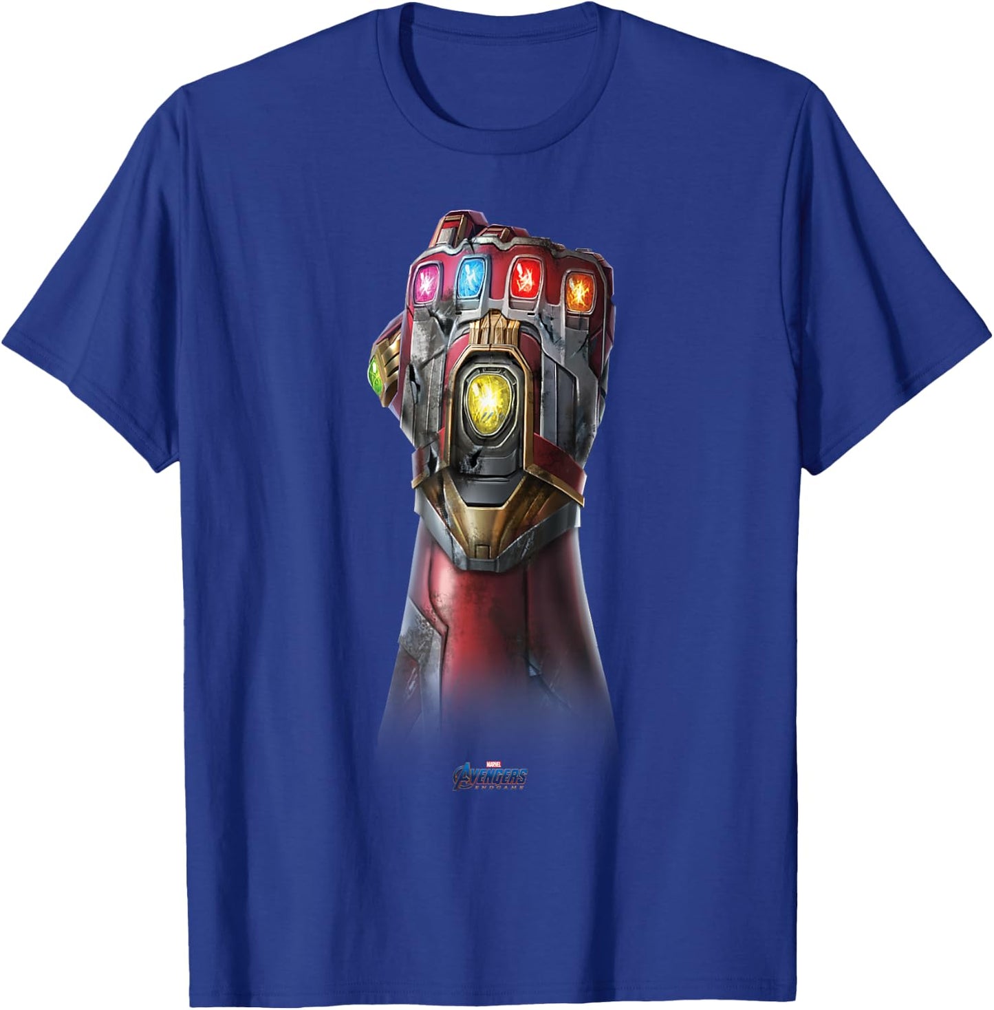 Marvel Avengers Endgame Infinity Stone Gauntlet Color Logo T-Shirt - T-Shirt | Royal