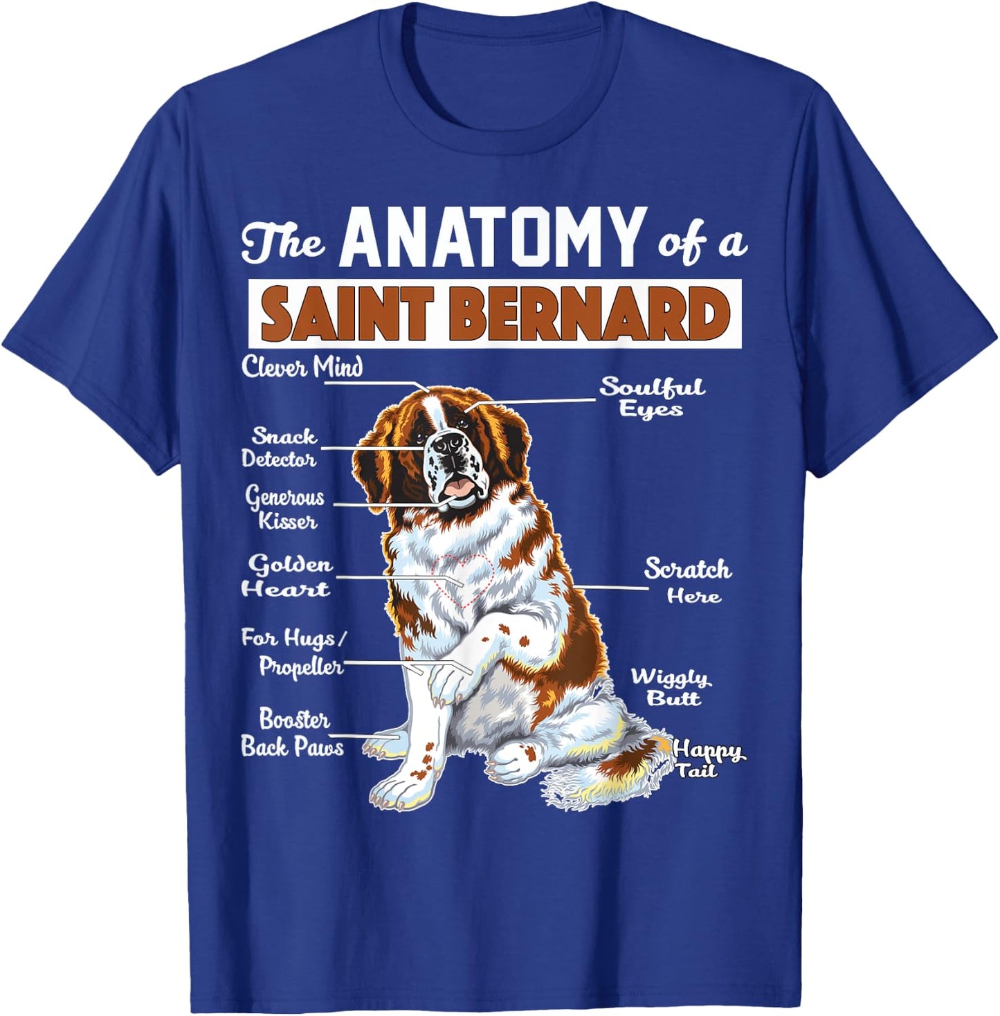 The Anatomy of a Saint Bernard - Funny shirt T-Shirt - T-Shirt | Royal