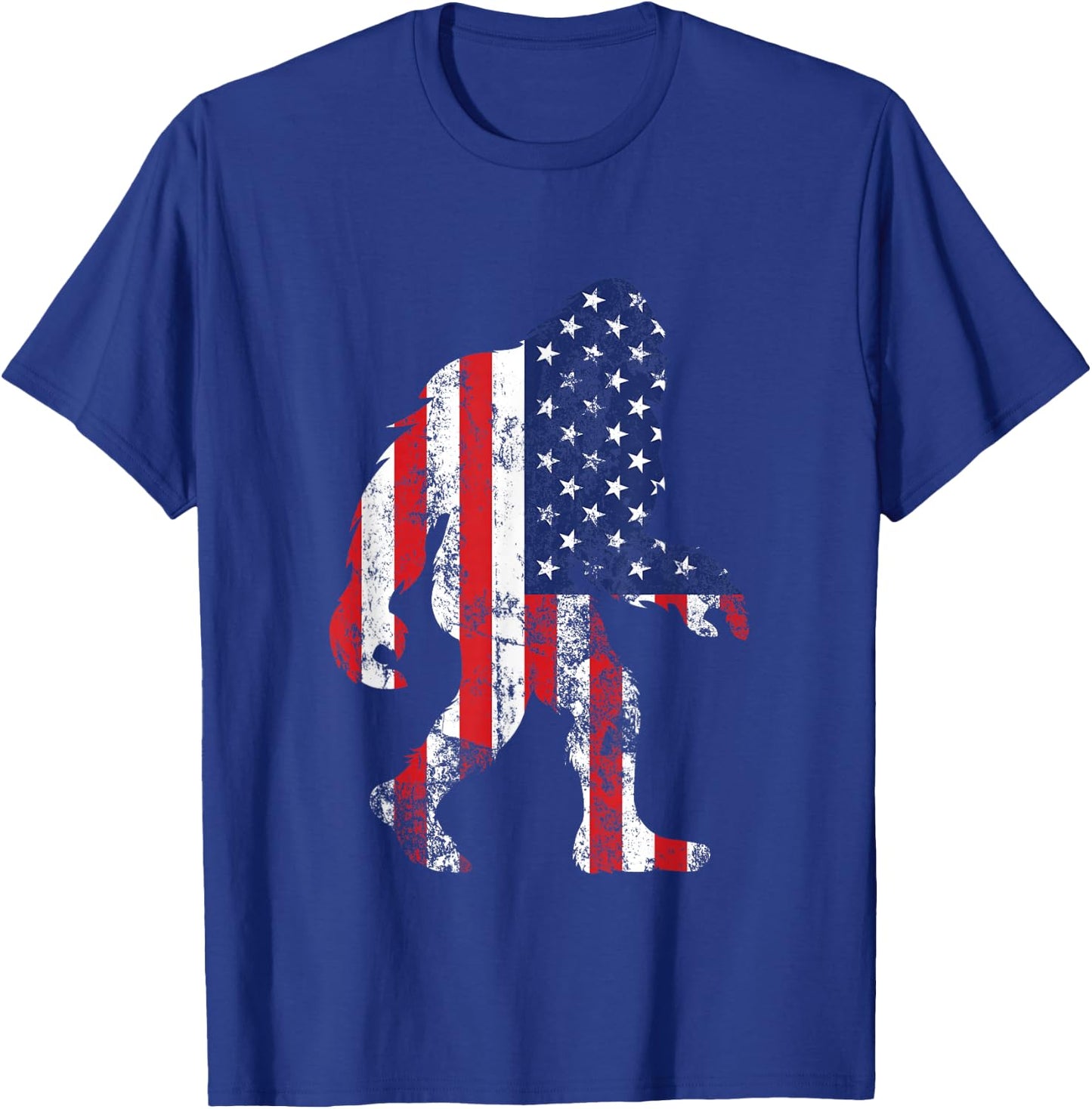 Bigfoot 4th Of July Independence Patriotic USA Flag Yeti T-Shirt - T-Shirt | Royal