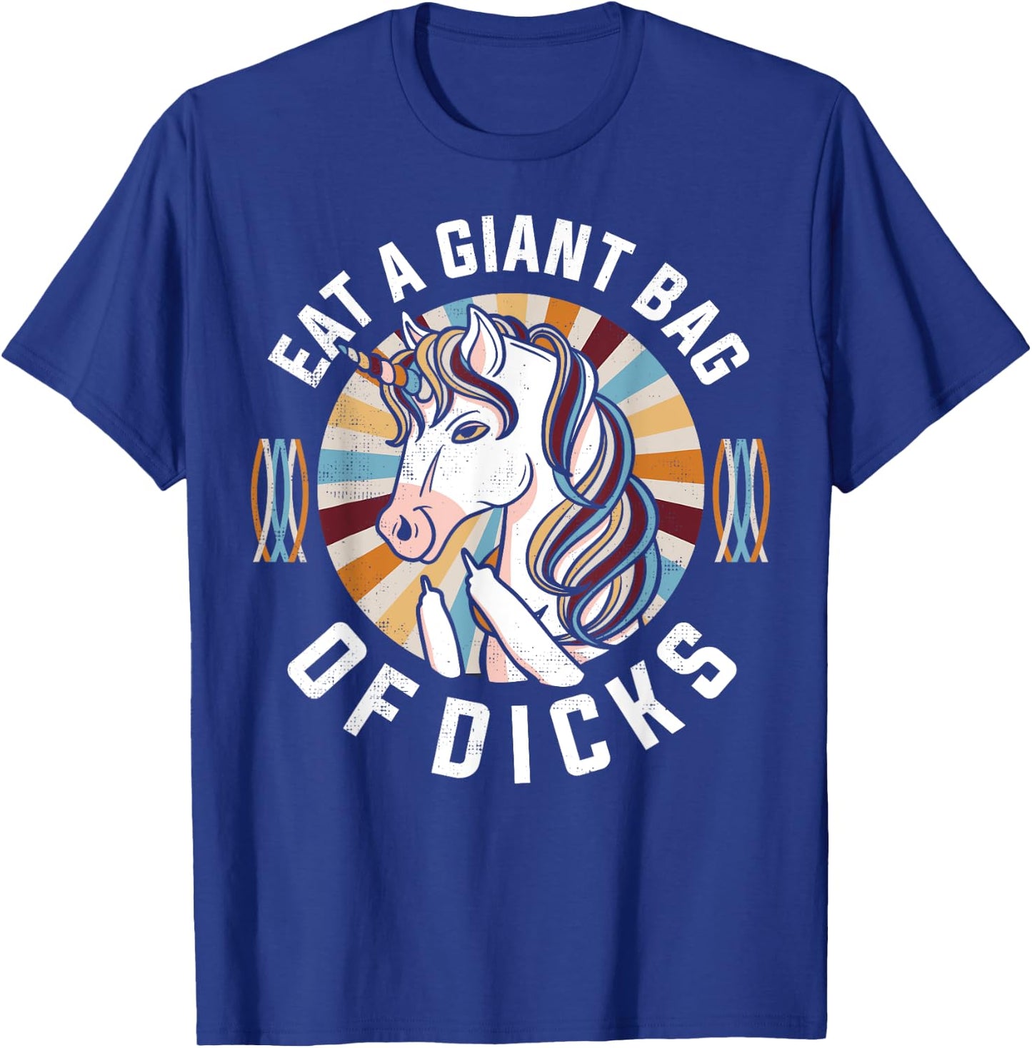 Funny Unicorn - Eat A Bag Of Dicks Joke T-Shirt - T-Shirt | Royal