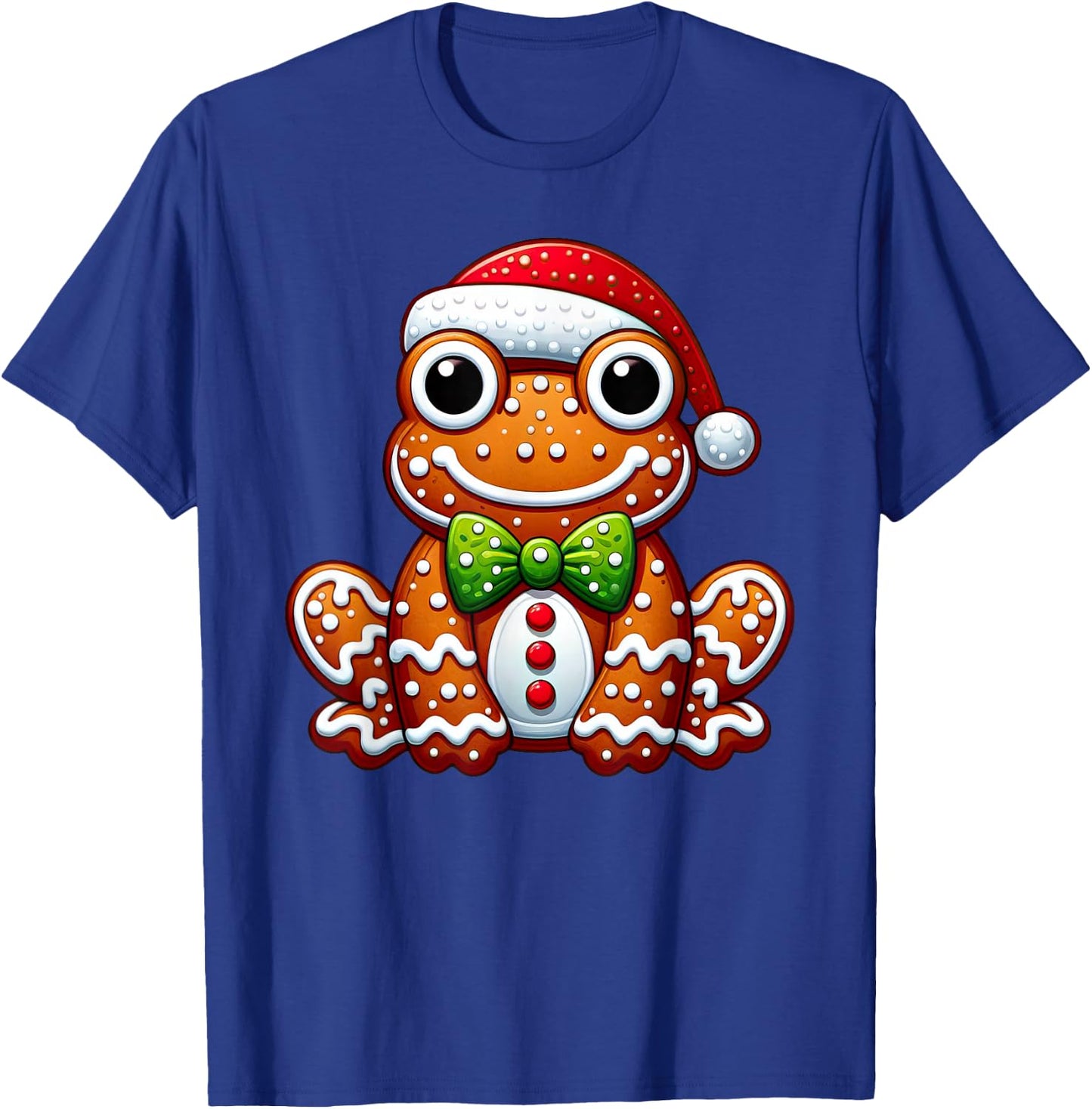 Funny Gingerbread Man Frog Christmas Kids T-Shirt - T-Shirt | Royal