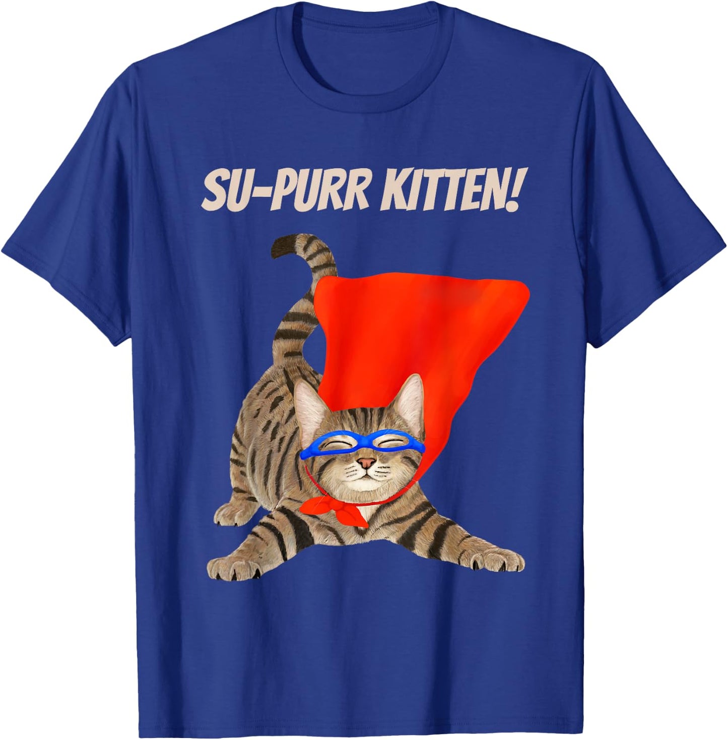 Su-Purr Kitten - Cute Super Hero cat Men Women Kids T-Shirt - T-Shirt | Royal