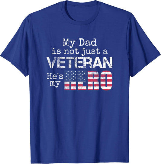 Military Family Veteran Support My Dad US Veteran My Hero T-Shirt - T-Shirt | Royal