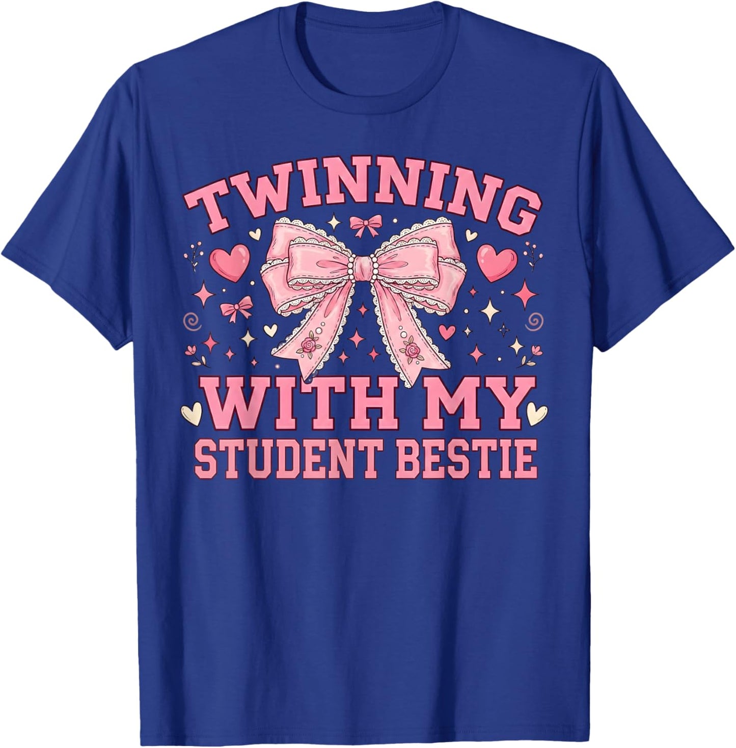 Twin Day Spirit Week Twinning with My Student Matching Girls T-Shirt - T-Shirt | Royal