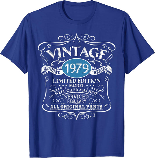 Vintage 1979 45th Birthday All Original Parts Design T-Shirt - T-Shirt | Royal
