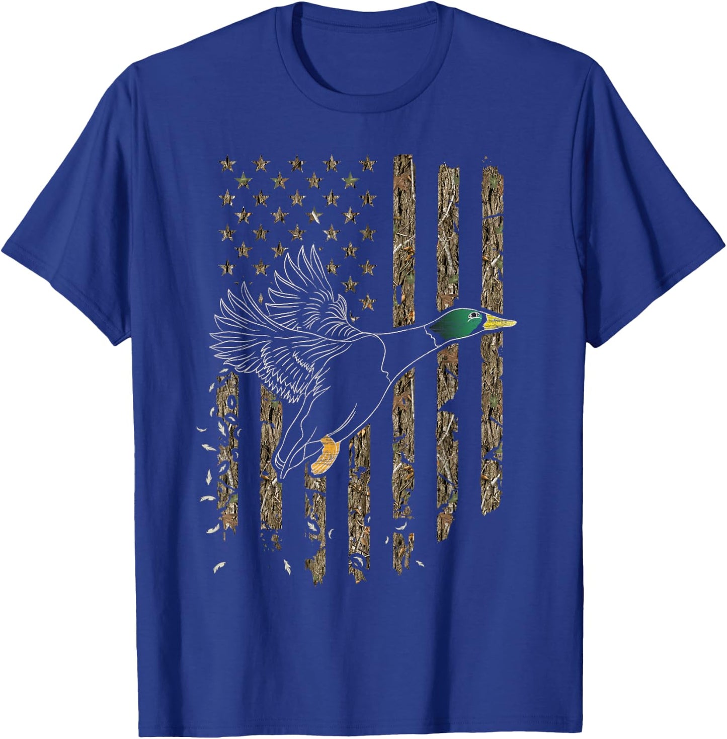 Duck Hunter American Flag Waterfowl Hunting Camouflage Small T-Shirt - T-Shirt | Royal