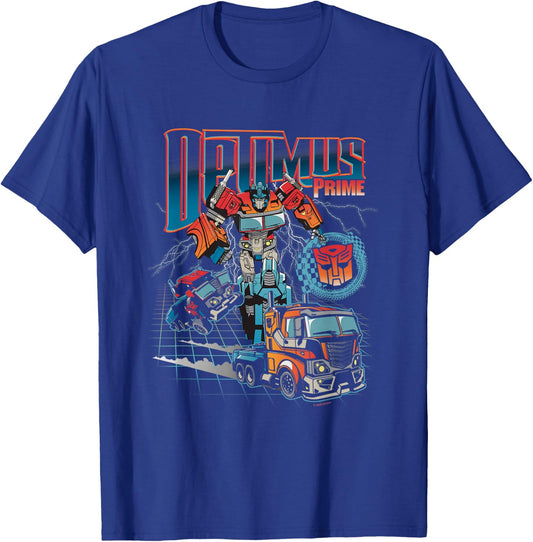 Transformers Evergreen Optimus Prime Vintage Chest Poster T-Shirt - T-Shirt | Royal