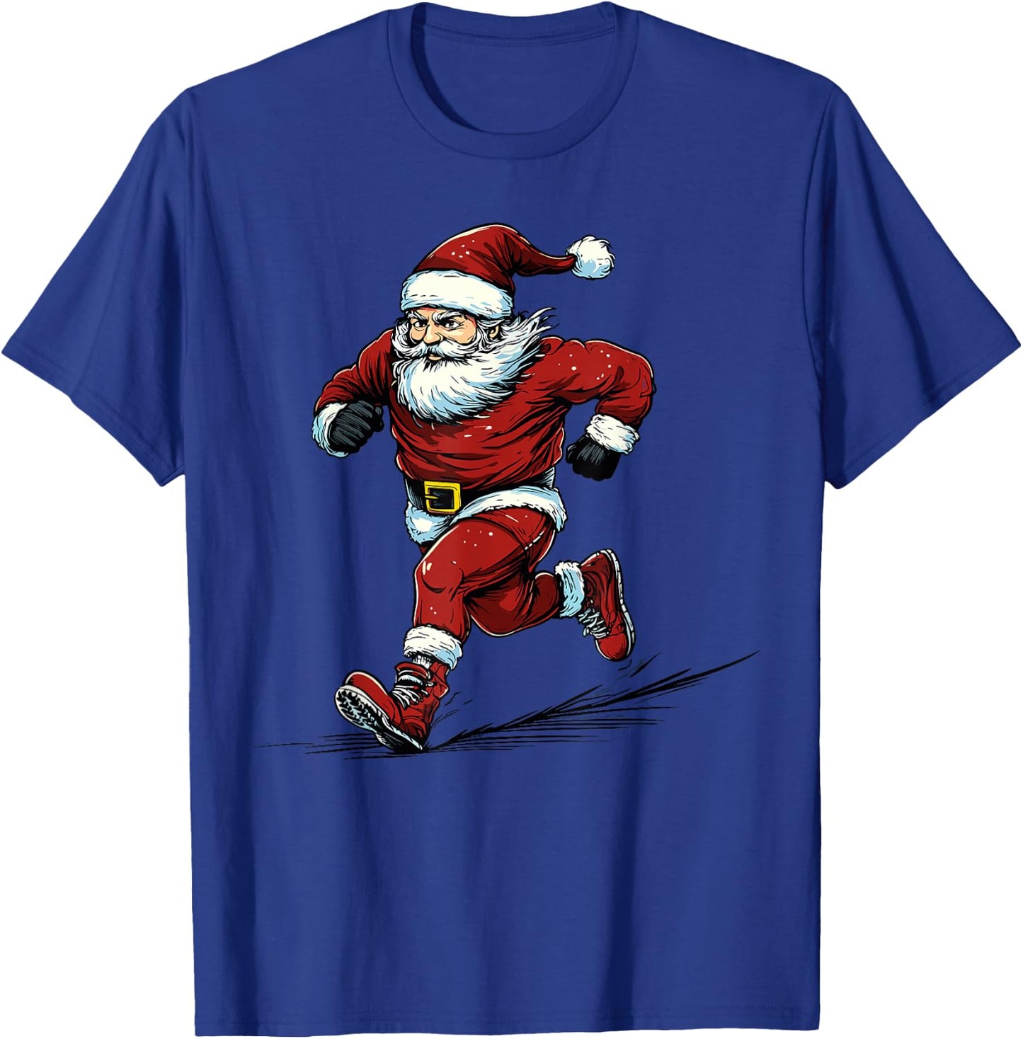 Santa Running Cross Country XC Runner Christmas Xmas Pajama T-Shirt - T-Shirt | Royal