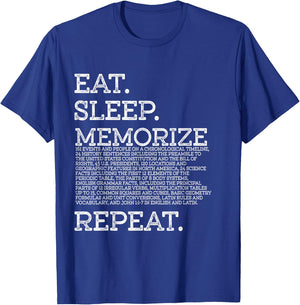 Eat Sleep Memorize Repeat Memory Master T-Shirt - T-Shirt | Royal