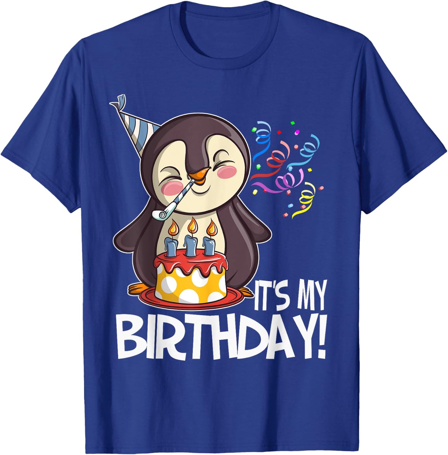 It's My Birthday Penguin T Shirt Gift Girls Boys Adults T-Shirt - T-Shirt | Royal