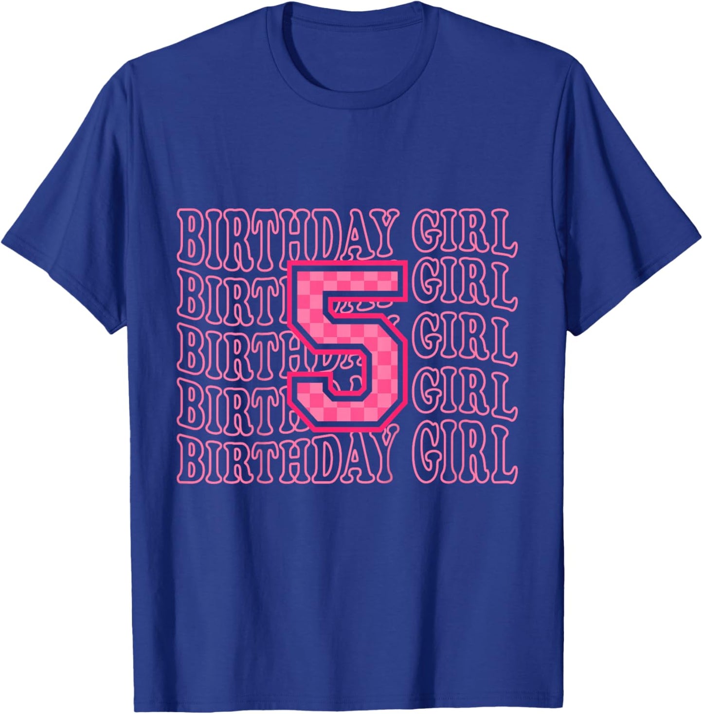 5th Birthday Girl Five Pink 5 Year Old Bday T-Shirt - T-Shirt | Royal
