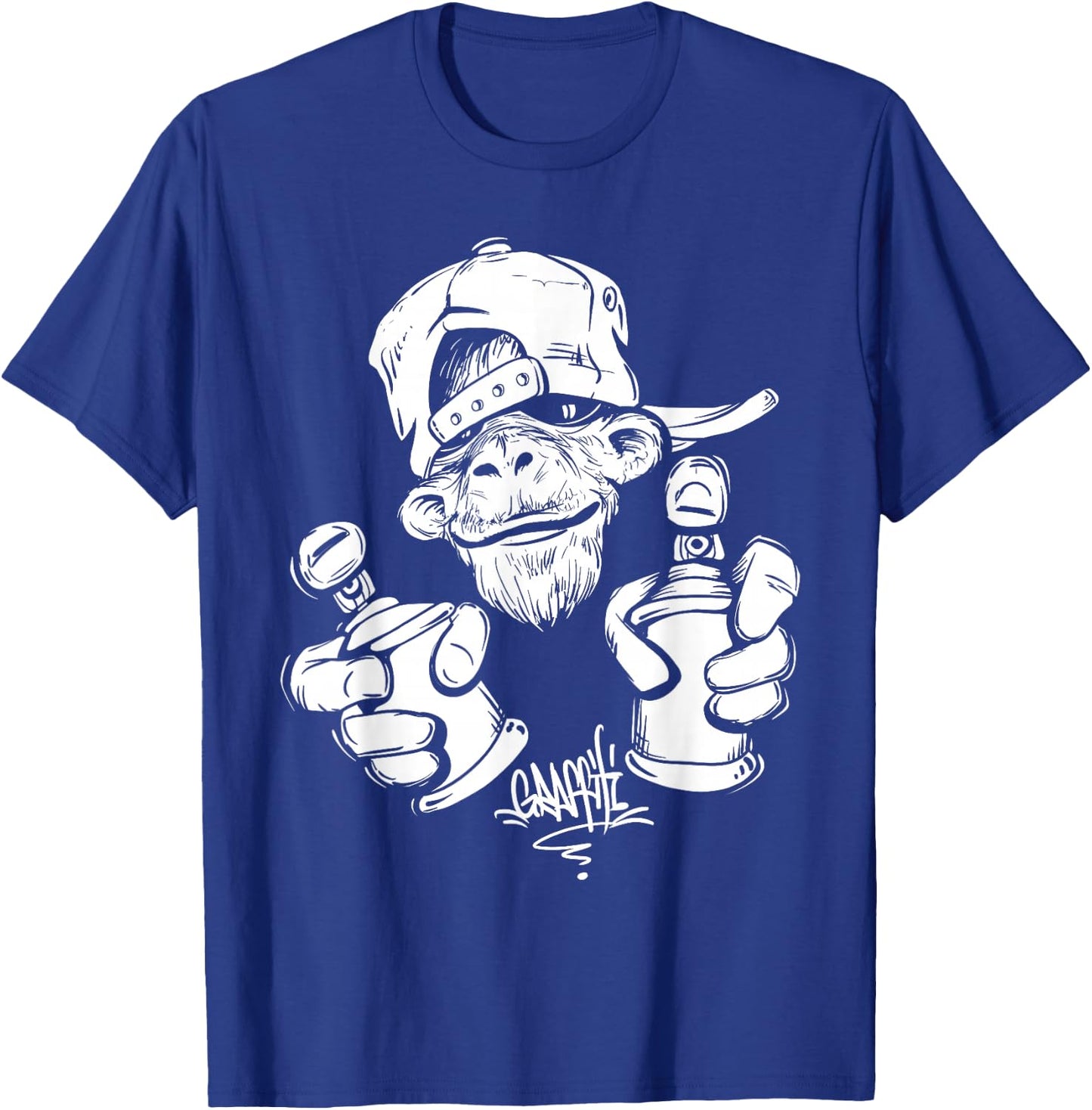 Monkey Graffiti Hip Hop Rap Music Ape Graphic Apparel Gift T-Shirt - T-Shirt | Royal