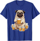 Pug Drinking Beer - Funny Beer Drinking Dog Lover Men Women T-Shirt - T-Shirt | Royal