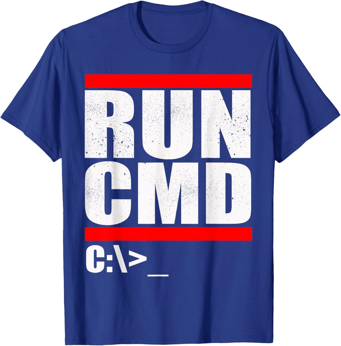 Run CMD Computer Nerd T Shirt T-Shirt - T-Shirt | Royal