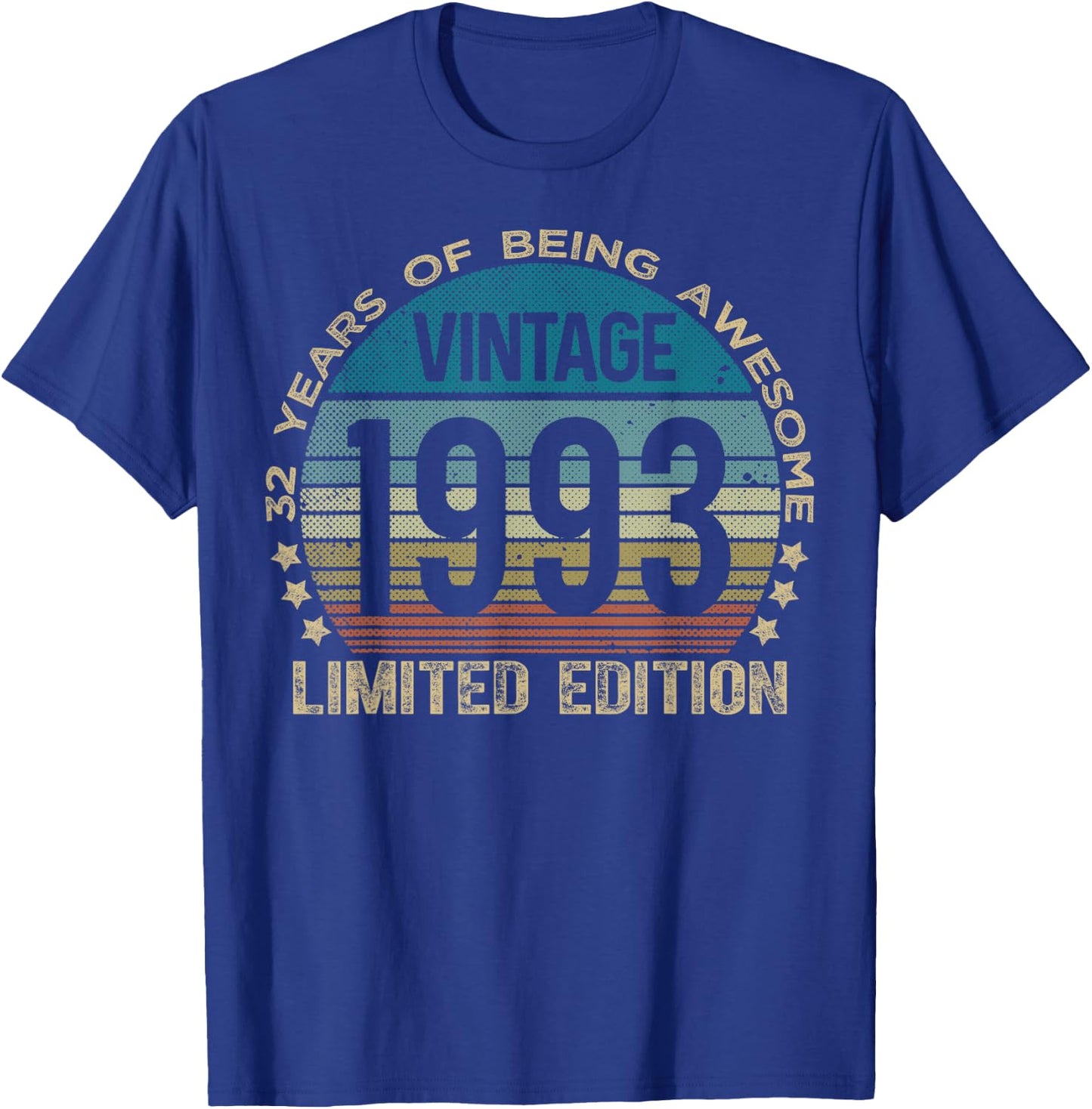 32 Year Old Gifts Vintage 1993 Limited Edition 32nd Birthday T-Shirt - T-Shirt | Royal