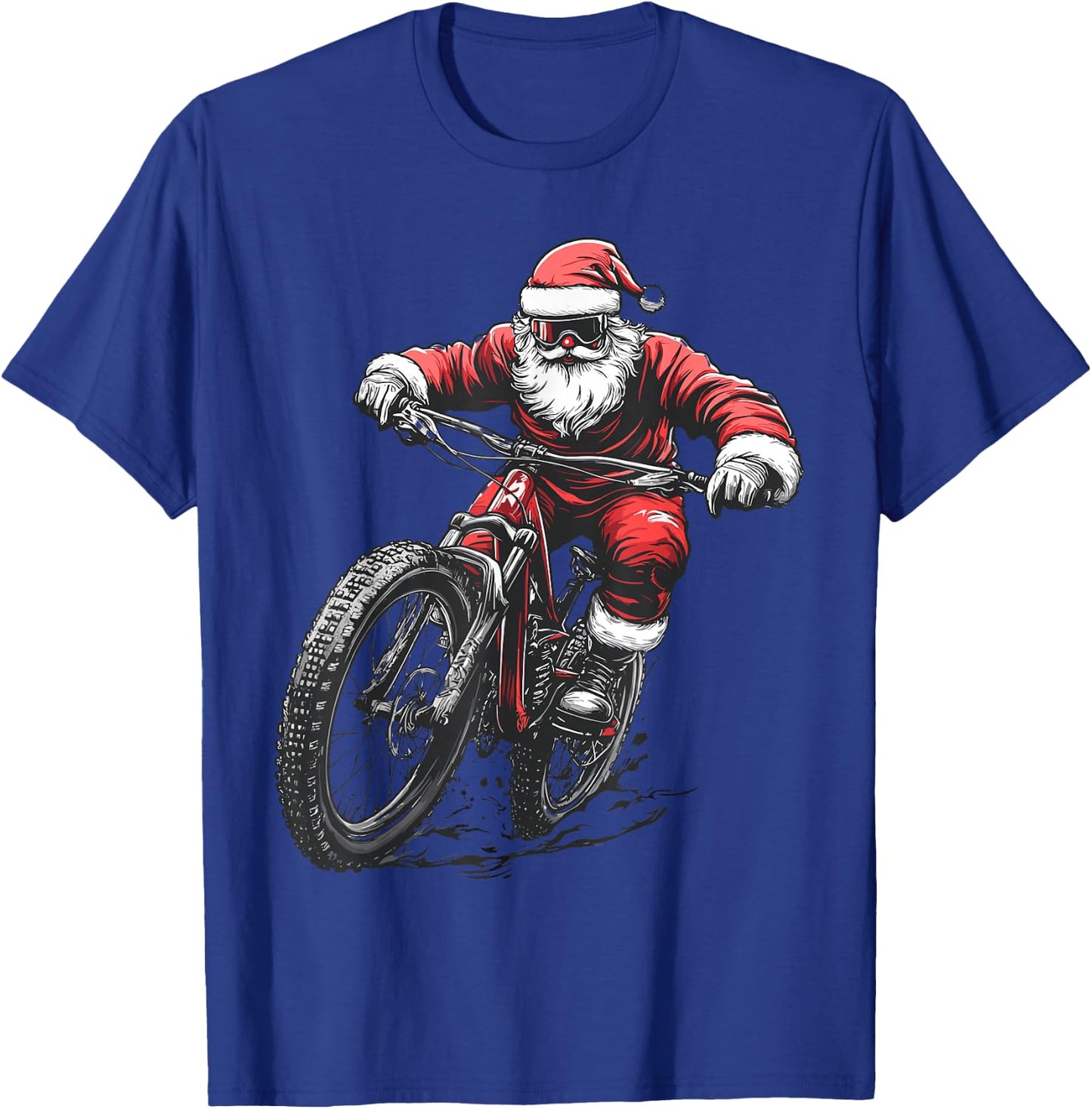 Santa BMX Lover Biker Bicycle Racing Cyclist Christmas Xmas T-Shirt - T-Shirt | Royal