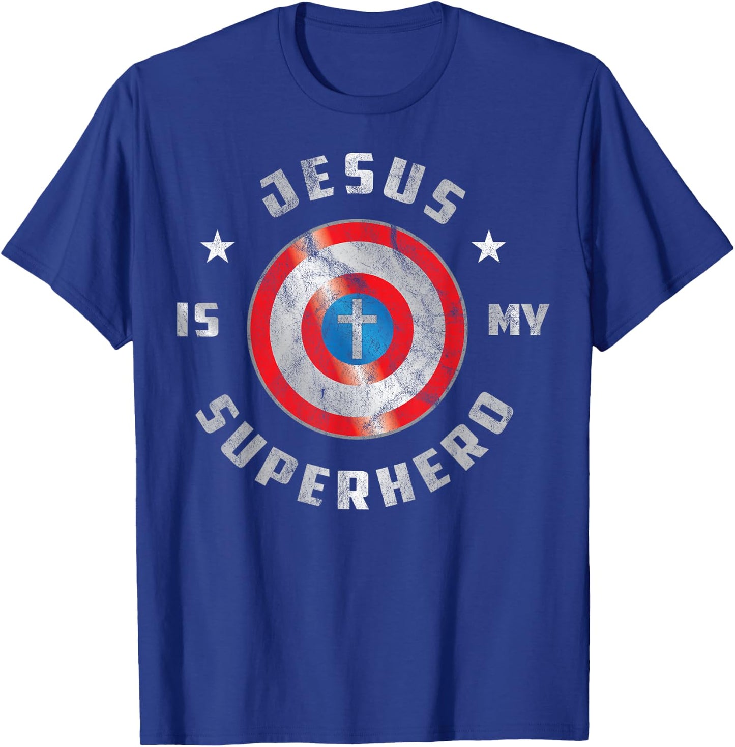 Jesus is My Superhero Fun Christian Religious T-Shirt - T-Shirt | Royal