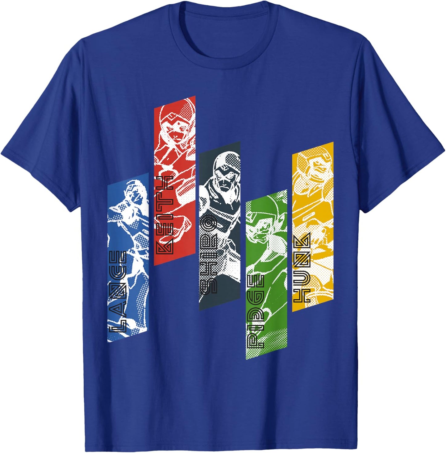 Voltron Legendary Defender 5 Lions with Names T-Shirt - T-Shirt | Royal