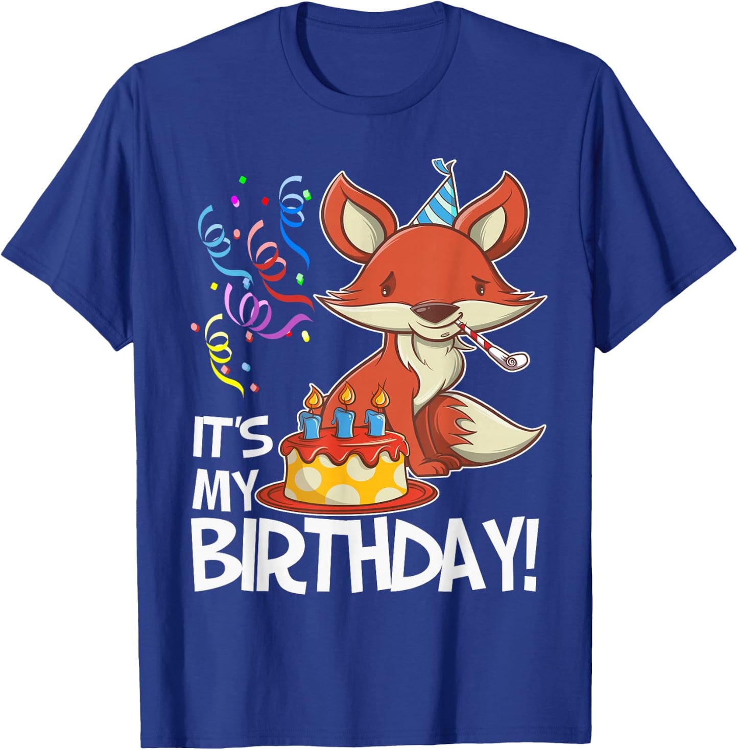 It's My Birthday Fox T Shirt Gift Girls Boys Adults T-Shirt - T-Shirt | Royal
