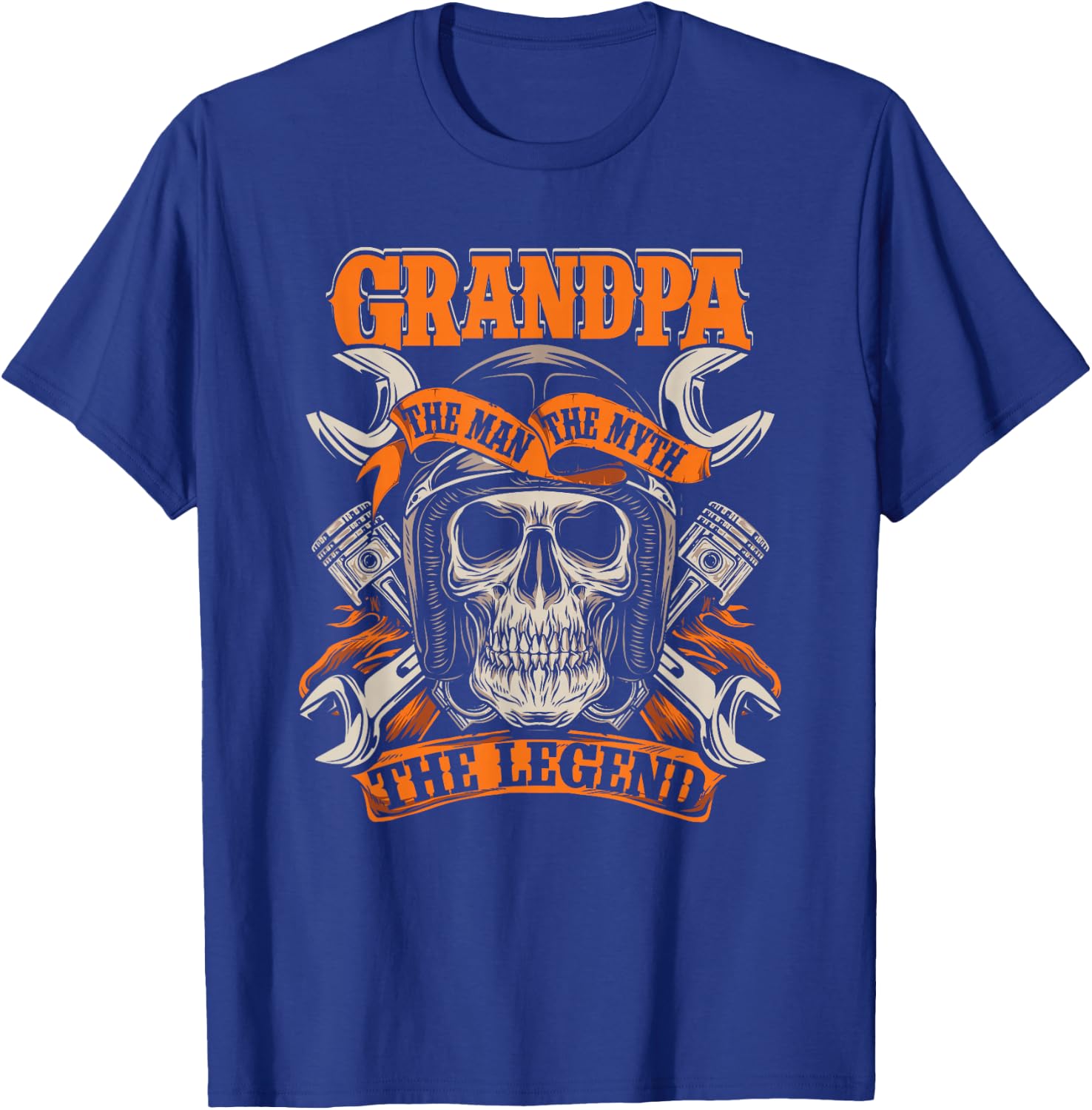 Biker Grandpa The Man The Myth The Legend Motorcycle T-Shirt - T-Shirt | Royal