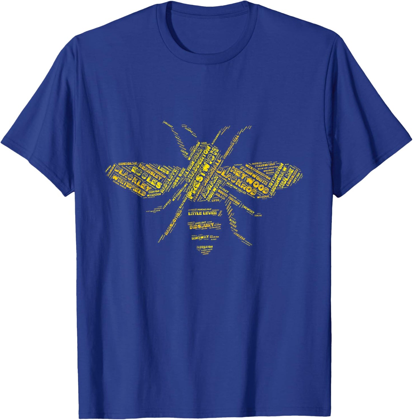 Manchester Bee made up of every place in Greater Manchester T-Shirt - T-Shirt | Royal