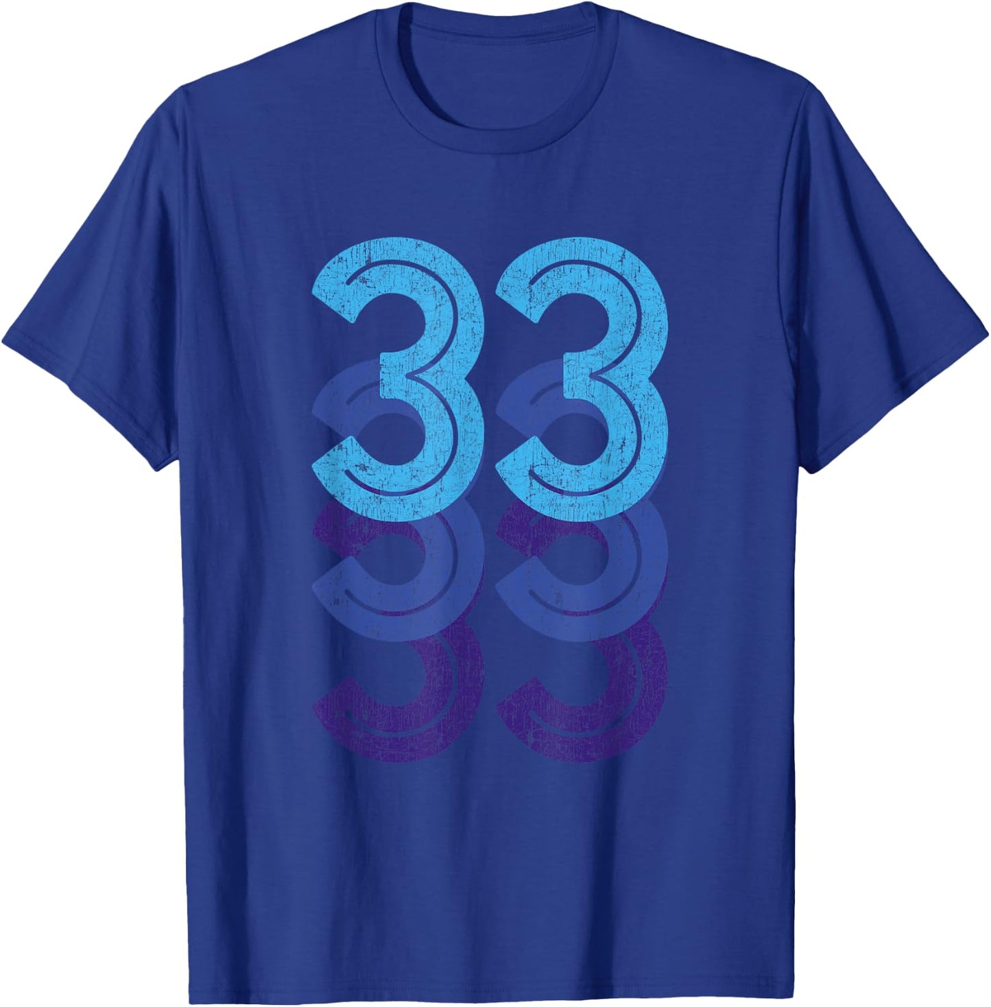 33 T Shirt 33rd Birthday Gift Sports Team Year Age T-Shirt - T-Shirt | Royal