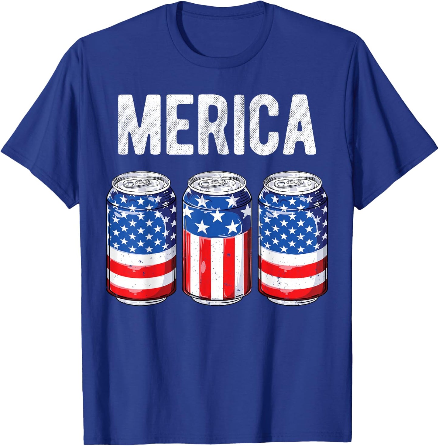 Beer American Flag 4th Of July Merica USA Men Women Drinking T-Shirt - T-Shirt | Royal