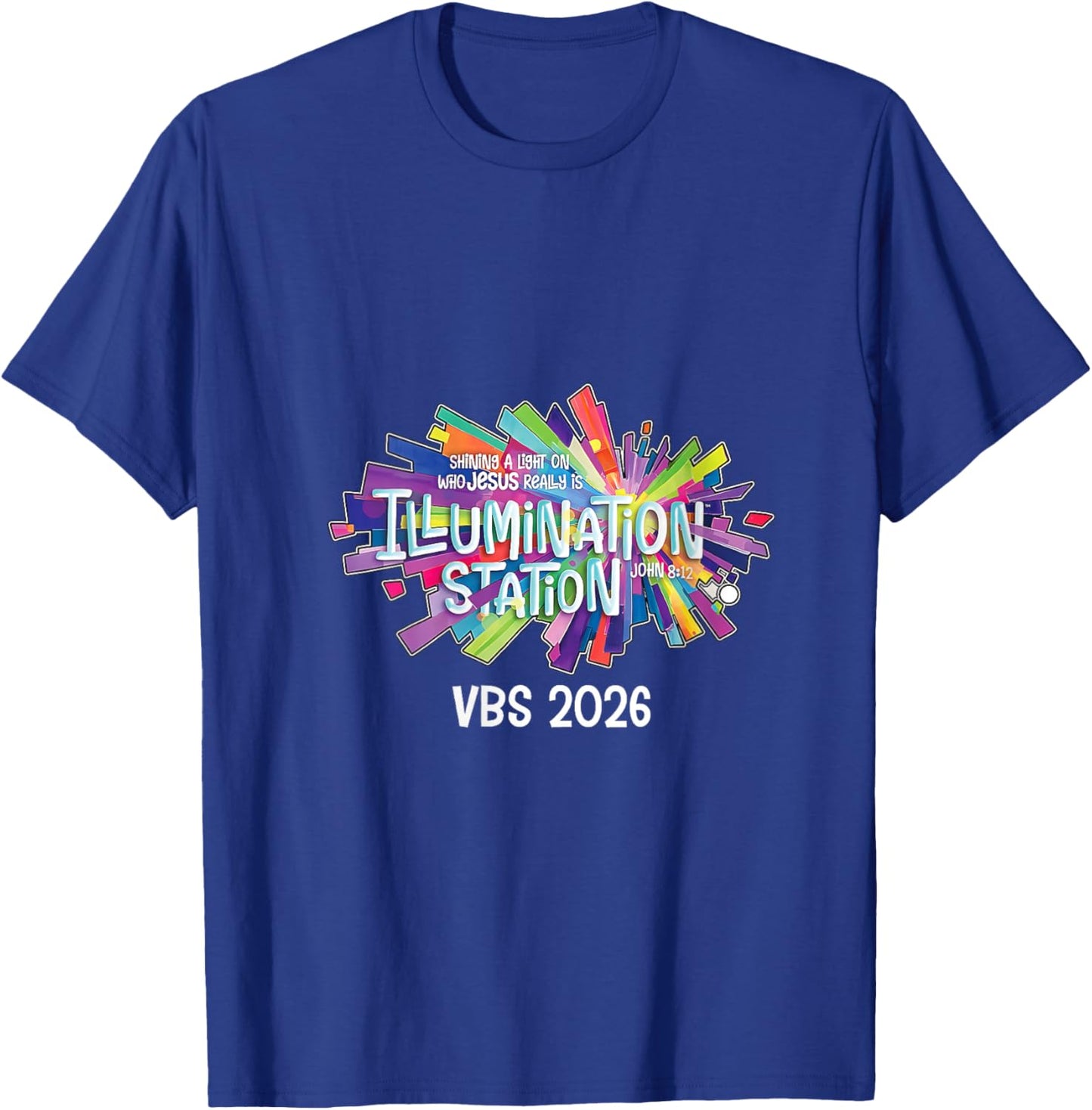 Women's Illumination Station VBS 2026 Bible Jesus Christian Lights V-Neck T-Shirt - T-Shirt | Royal