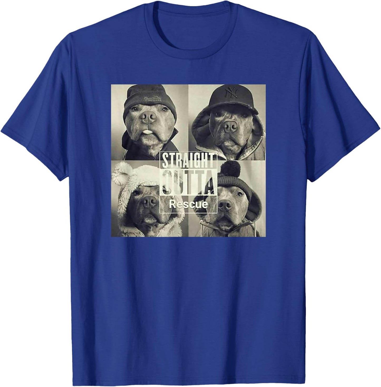 Straight Outta Rescue Pitbull T-Shirt - T-Shirt | Royal