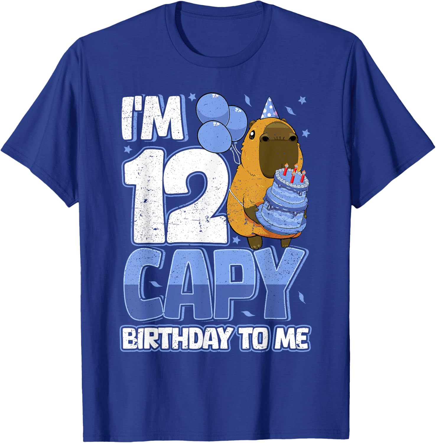 12 Years Capy Birthday to me Boys 12th Birthday Capybara T-Shirt - T-Shirt | Royal